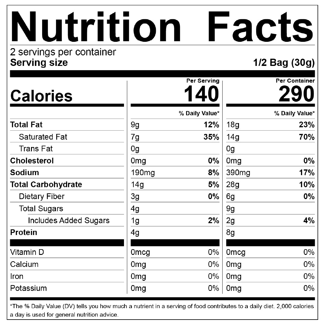 Salt-EE Sweetness Popcorn nutrition facts